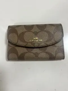 COACH ブラウンレザー キーケース