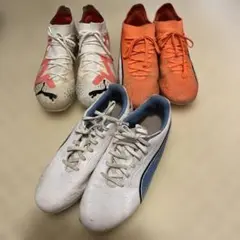 PUMA サッカーシューズ ホワイト/ブルー24.5 白ピンク25 オレンジ26