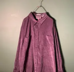 BILL BLASS 【ヴィンテージ】インドネシア製　ベロアシャツ　長袖　紫