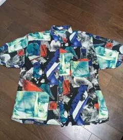カーサ・モーダ CASA MODA 多色抽象デザイン 半袖シャツ