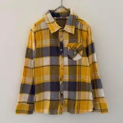 キッズ男の子女の子150 長袖チェックシャツ　ネルシャツ　極美品　西松屋