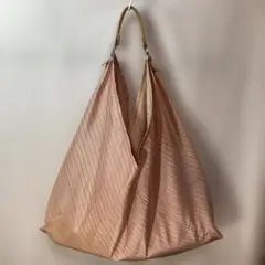 ストライプ柄着物1枚仕立て三角バッグワンハンドルトートバッグハンドメイド７８８