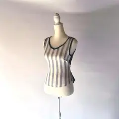ストライプ タンクトップ リボン付き