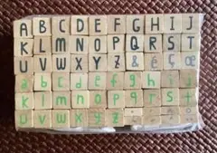 ☆現品限り☆英字スタンプセット 52個 木製