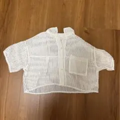 白 かぎ編み Tシャツ
