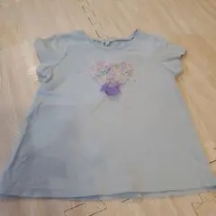 夏休み値下げ水色 ハートポコポコレインボー Tシャツ