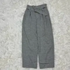 MICHEL KLEIN タックワイドパンツ ウエストベルト付き 美シルエット