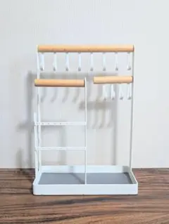 ホワイト フック付き アクセサリースタンド　ジュエリースタンド