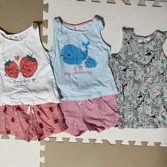 H&M 動物柄ワンピース　タンクトップとショートパンツの上下セット