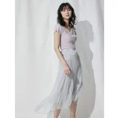 【美品】MERCURYDUO リブニット ツイスト　トップス　ラベンダー