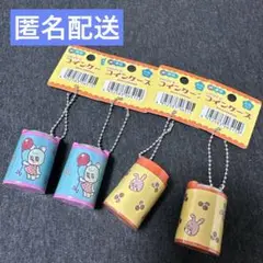 コインケース　コインシリンダー　レトロ柄　４個セット　キーホルダー