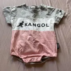 KANGOL 半袖ボディスーツ グレー・ピンク70cm