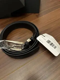 【新品未使用】BVLGARI / スクエアバックル　ブラックベルト