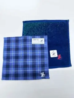 ビバリーヒルズポロクラブ　刺繍付き片面ガーゼハンカチ・毛違いミニタオルハンカチ