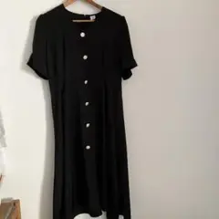 黒 半袖 ロングワンピース M