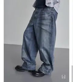 YiyaeOldSchool Wide Fit Denim Jeans Blue