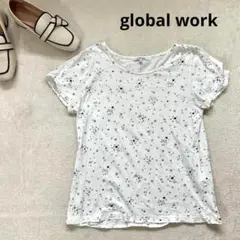 【グローバルワーク】M 半袖Tシャツ　ホワイト 星柄 夏　薄手