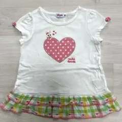 ミキハウス★ハートTシャツ100難あり