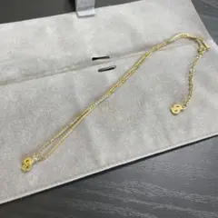 Christian Dior ラインストーン付きCDロゴチャームネックレス 美品