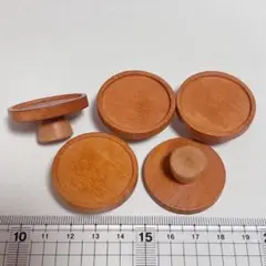 5個 木製 高脚ケーキスタンド 丸型 ラウンド ミニチュア ドールハウス