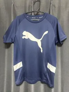 【美品】プーマ Tシャツ キッズ 140 サッカー スポーツウェア ネイビー