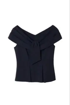 herlipto Lily Shawl Peplum Top ネイビー　navy