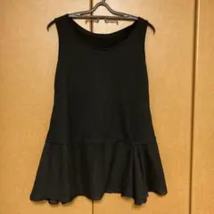 AT ブラック ノースリーブ フレアトップス