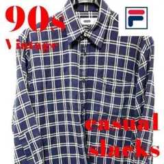 【90s】old vintage shirt 『FILA』チェックシャツ
