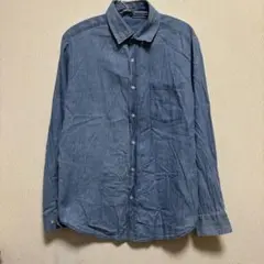 Mデニム長袖シャツ 胸ポケット付き