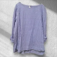 デッサン♡爽やかストライプ綿100長袖ブラウス春夏通勤に◎