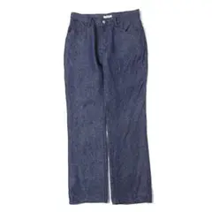 whowaht リネン100％ デニム FLARE PANTS