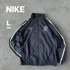NIKE ナイロンジャケット 刺繍ロゴ 黒 スウォッシュロゴ L ブルゾン
