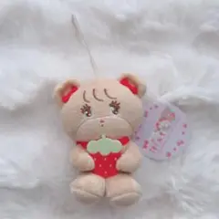 【新品未使用タグ付き】mikko いちごマスコットぬいぐるみ　くま