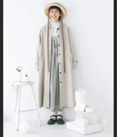 SM2×kazumi リネンコットンステンカラーコート　生成　新品　スプリング 新品未使用 SM2×KAZUMI 35周年 リネンコットンステンカラー