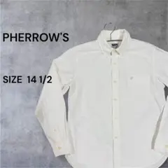 【美品】PHERROW'S フェローズ ホワイトボタンダウンシャツ 14 1/2