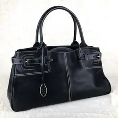 122-ACB TOD’S トッズ ハンドバッグ 黒 レディースバッグ 極美品