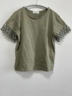 <BEAMS HEART> オリーブ スター レース 半袖 Tシャツ カーキ