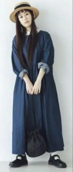 新品　SM2 サマンサモスモス yukiさんコラボ前後着デニムワンピース　デニム