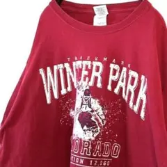 ギルダン ウィンターパーク コロラド Tシャツ L レッド 赤 古着