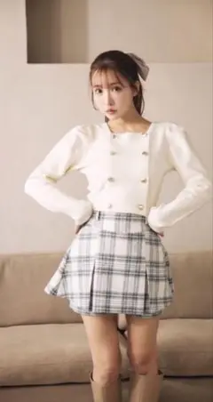 新品♡ミストレアス♡Inverted Pleat Plaid culotte