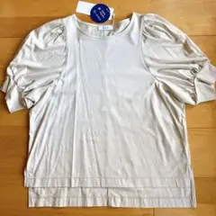 a.v.v ベージュ UV加工　ボリューム袖Tシャツ　XS