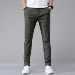 ダークグリーン 3XL 通気性 カジュアル パンツ ロング 仕事 ズボン ゴルフ