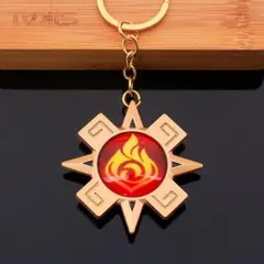 原神　神の目　ナタ　キーホルダー　炎　マーヴィカ