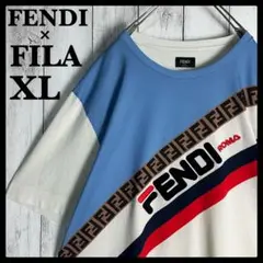 FENDI キッズ　FILA コラボ　半袖　ズッカ FENDI FILA コラボ Tシャツ キッズ 12A 特大 大人着用可 - メルカリ