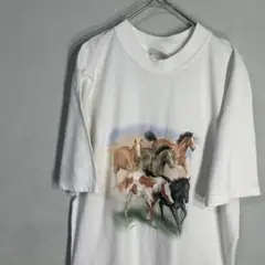 馬 ホース tシャツ アニマル tee 90s 00s y2k レトロ 競馬
