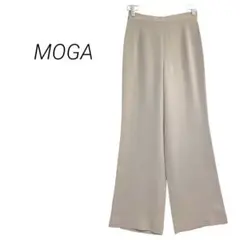 【モガ】ハイウエストセミワイドパンツ ストレート グレージュ M