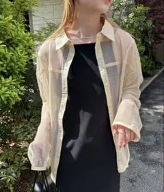 セレクトモカ　メッシュパイピングシャツ