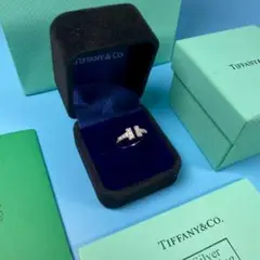 美品【Tiffany】Tワイヤー リング ダイヤ プラチナ~~