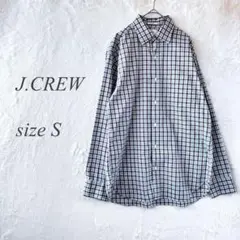 J.CREW 長袖シャツ S ブルーブラウン チェック カジュアル 632