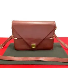 極 美品 カルティエ マストライン レザー ショルダーバッグ ポシェット 赤